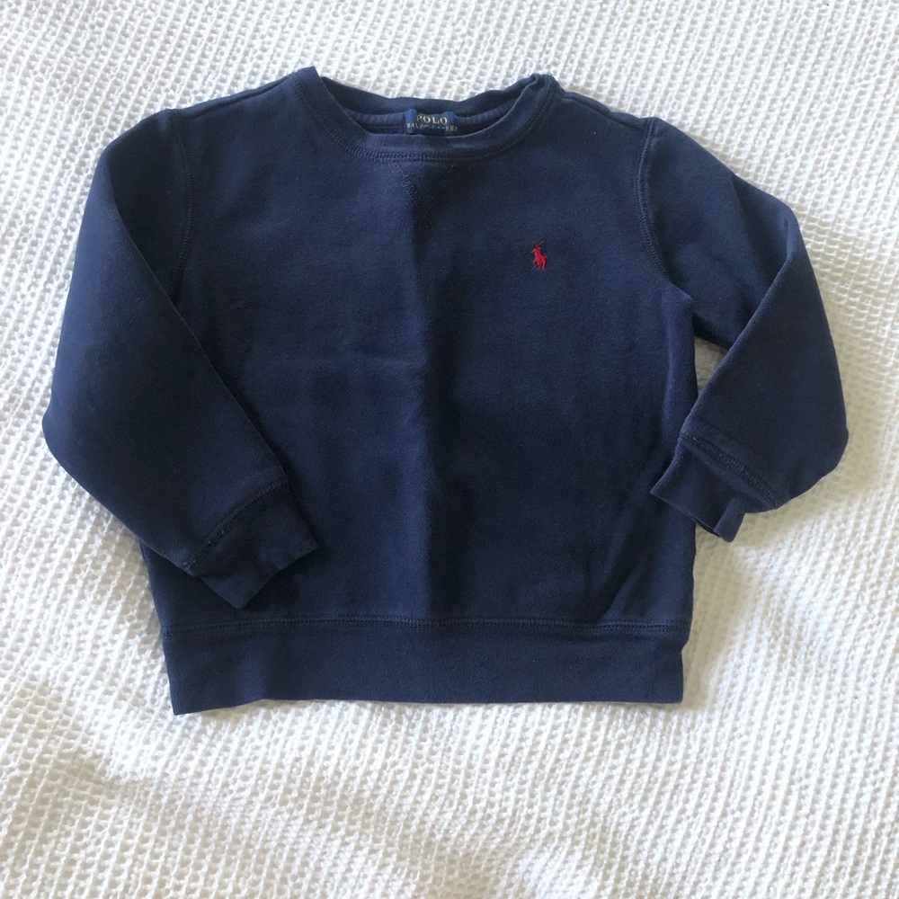 Ralph Lauren Navy Blue Sweatshirt with Red Logo